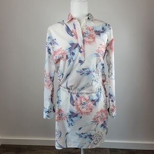 Gap Floral Drawstring Shirt dress cotton XS